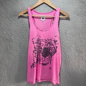 Victoria's Secret PINK Workout Tank Top Tiger Print Pink Women S
